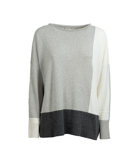 Shop ANTONELLI  Pull: Antonelli pullover "Trento".
Maniche lunghe.
Color block.
Collo a giro.
Vestibilità regolare.
Composizione: 70% Lana vergine 20% Seta 10% Cashmere.
Fabbricato in Italia.. TRENTO 41116K 43034-C3